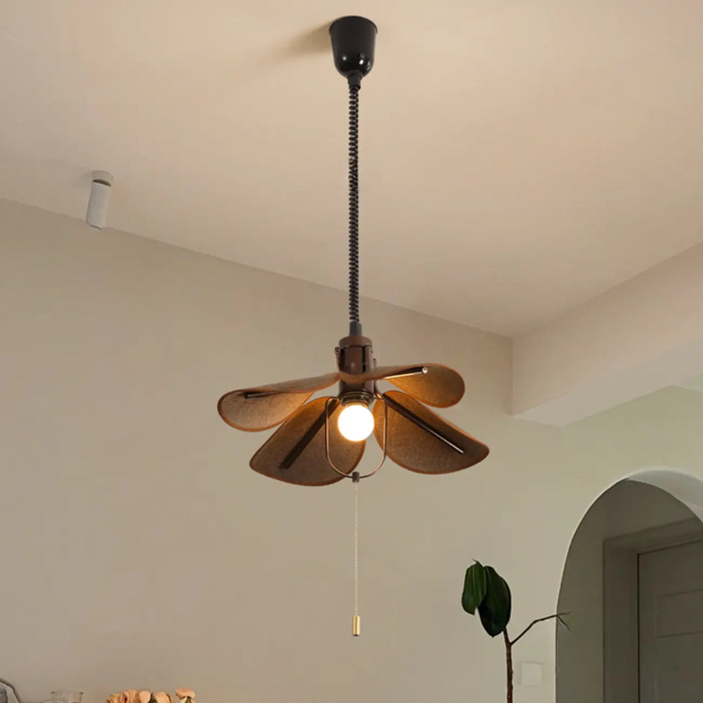 Rustic Petal Shape Pendant Light Adjustable for Kitchen