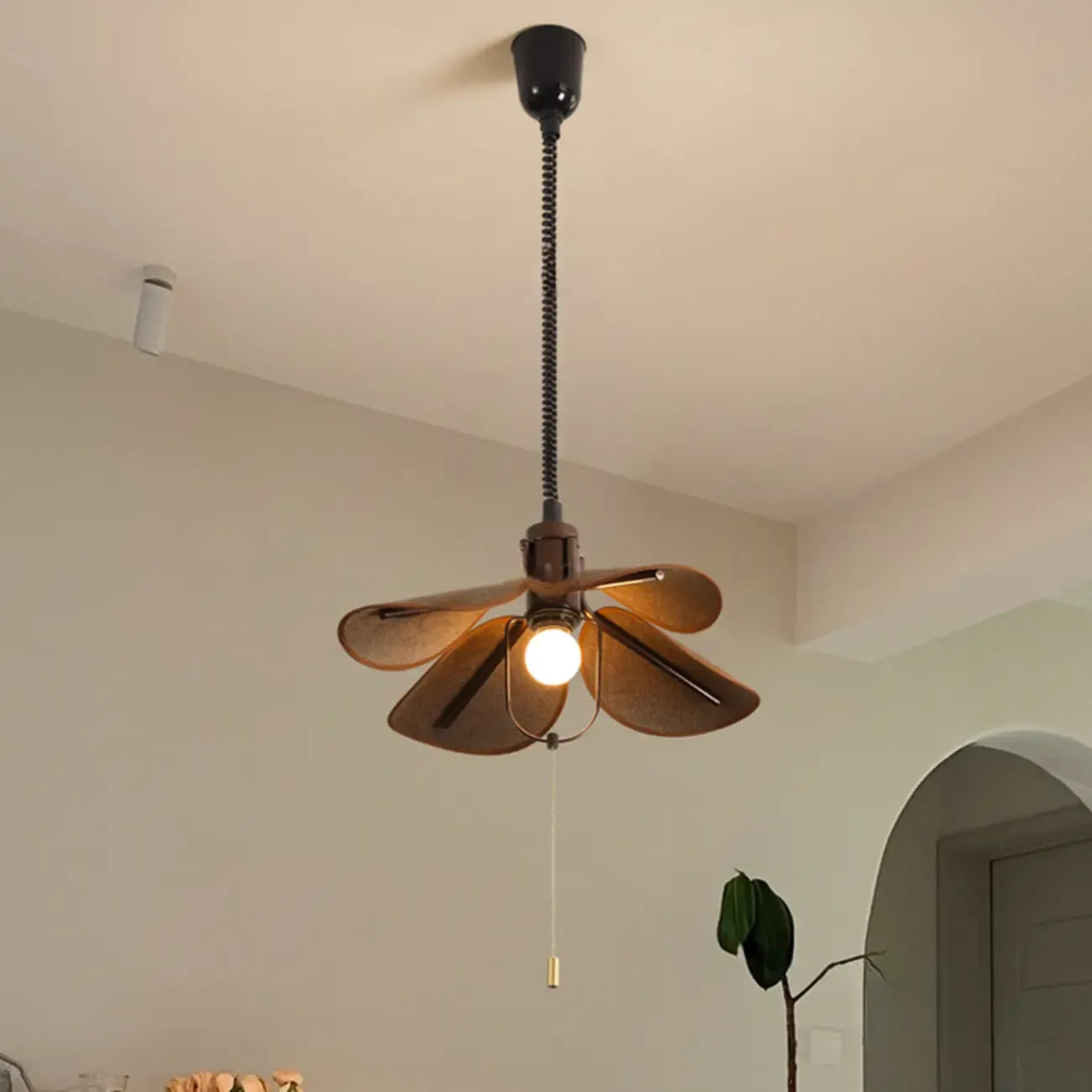 Rustic Petal Shape Pendant Light Adjustable for Kitchen