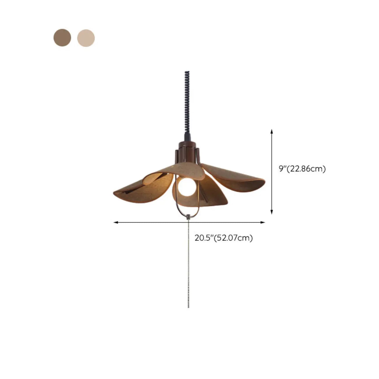 Rustic Petal Shape Pendant Light Adjustable for Kitchen