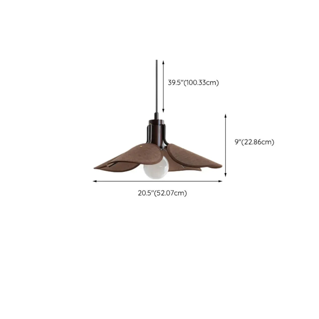 Rustic Petal Shape Pendant Light Adjustable for Kitchen