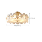Elegant Glass Drum Shape Golden Semi Flush Light