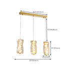 Cylinder Crystal Island Pendant Light Dimmable LED for Kitchen