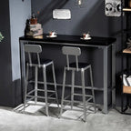 Old School Pine Coal Bistro Table with Foot Platform