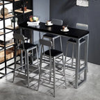 Old School Pine Coal Bistro Table with Foot Platform