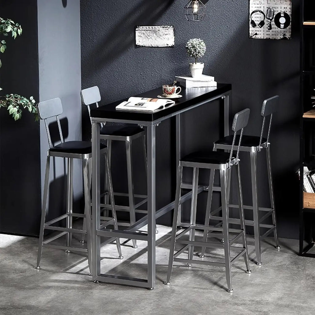 Old School Pine Coal Bistro Table with Foot Platform