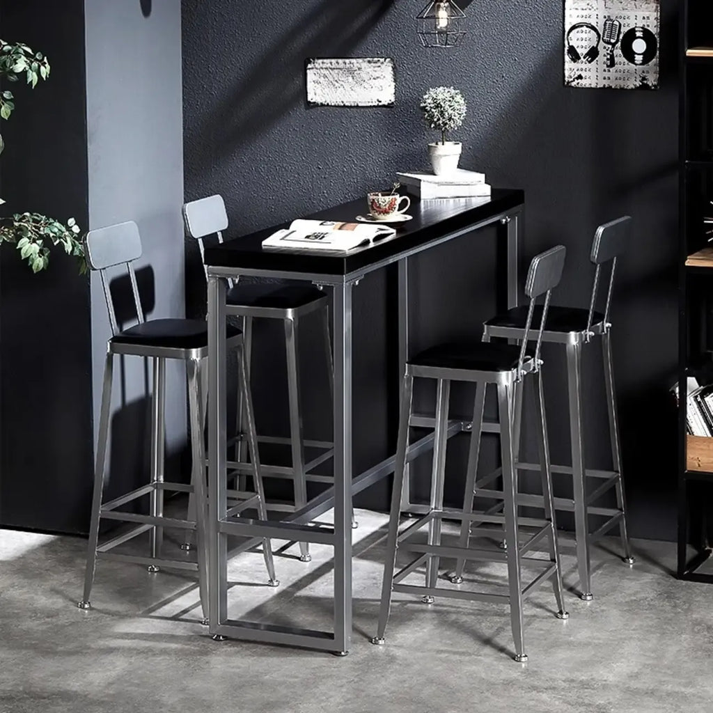 Old School Pine Coal Bistro Table with Foot Platform