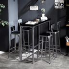 Old School Pine Coal Bistro Table with Foot Platform