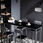 Old School Pine Coal Bistro Table with Foot Platform