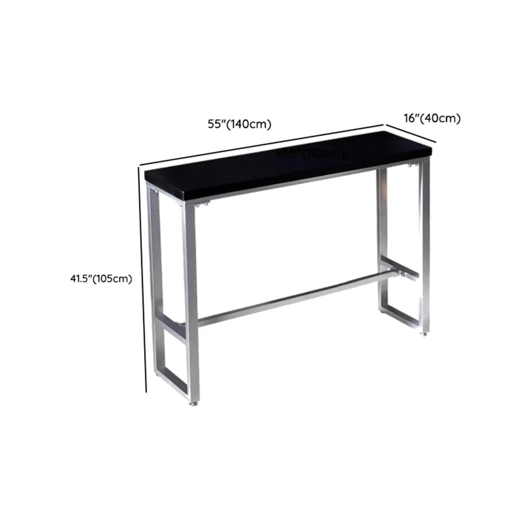 Old School Pine Coal Bistro Table with Foot Platform