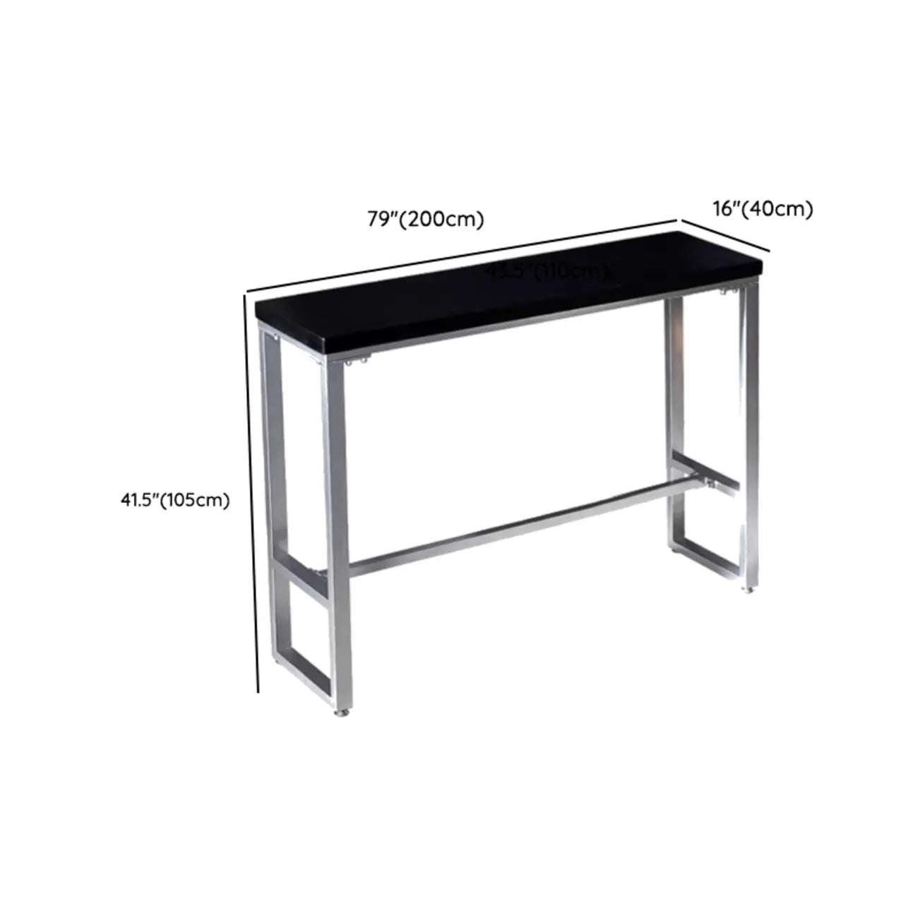 Old School Pine Coal Bistro Table with Foot Platform