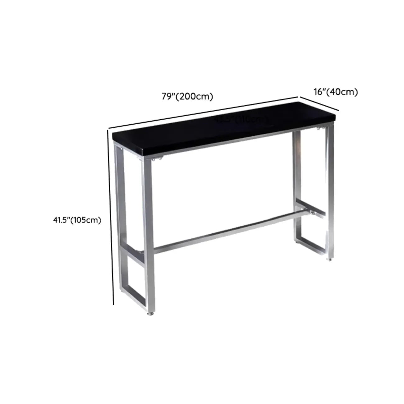 Old School Pine Coal Bistro Table with Foot Platform