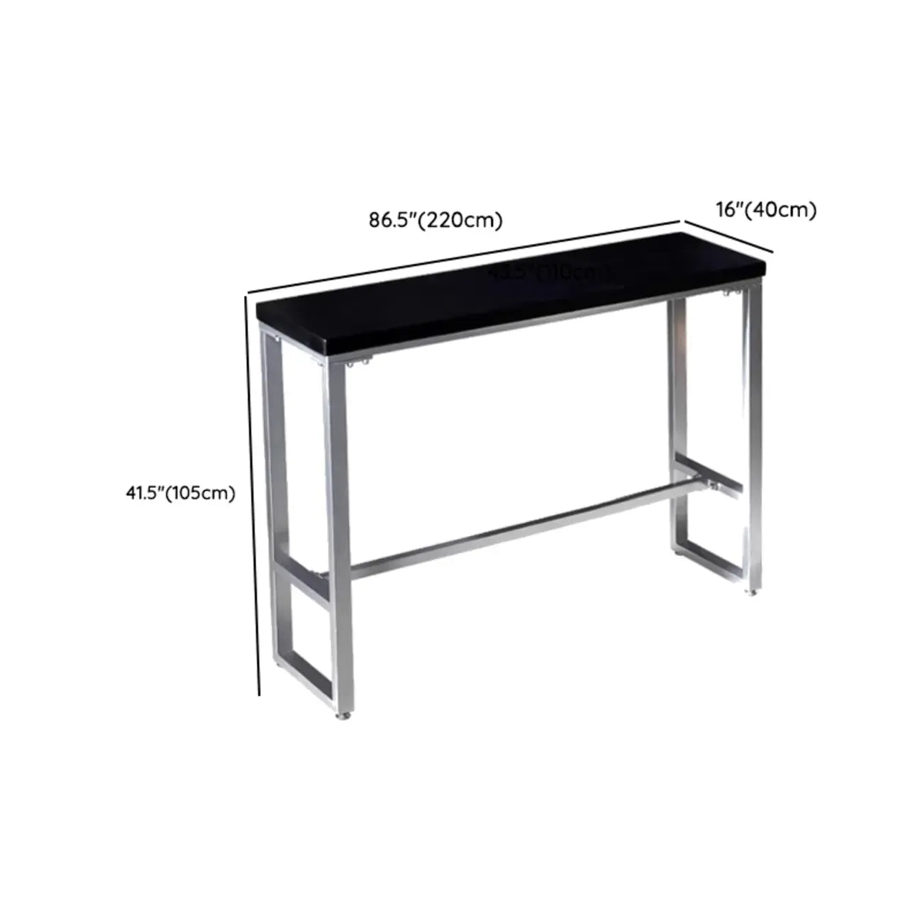 Old School Pine Coal Bistro Table with Foot Platform