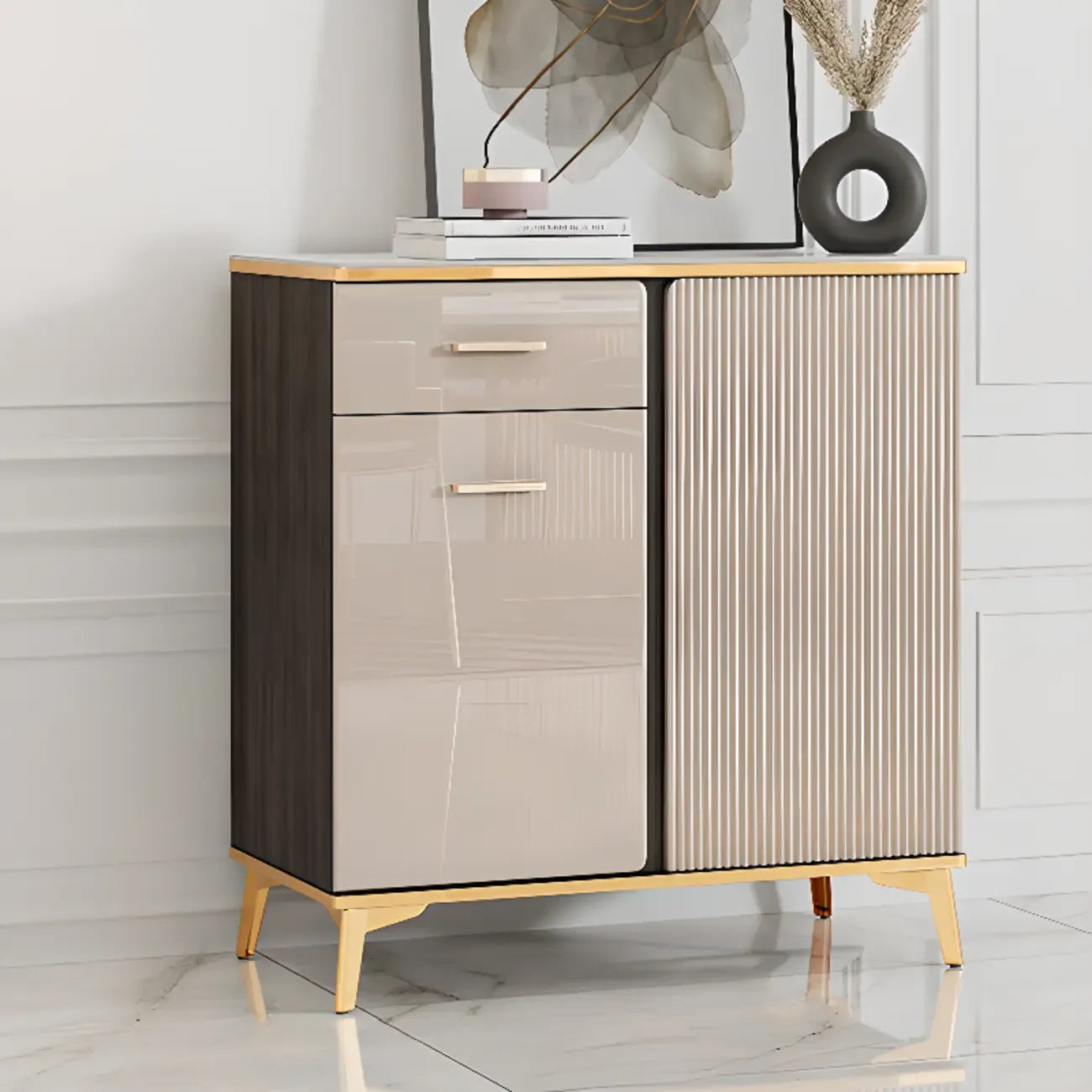 Glam Adjustable Wooden Dining Hutch China Cabinet