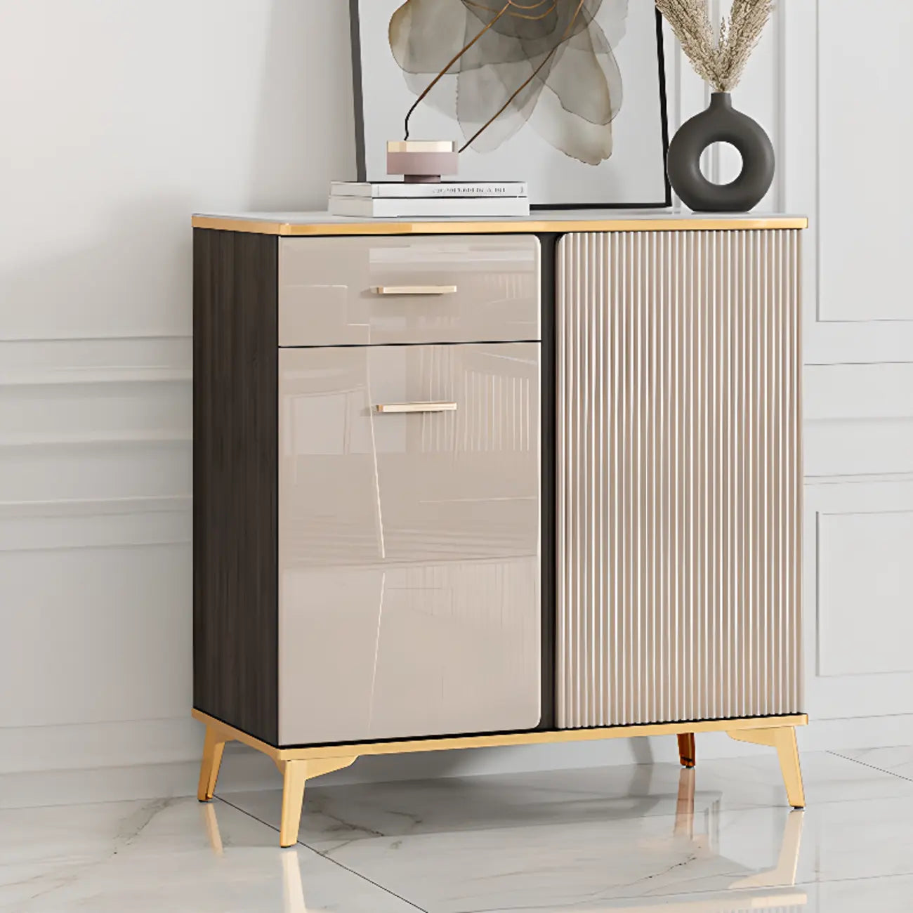 Glam Adjustable Wooden Dining Hutch China Cabinet