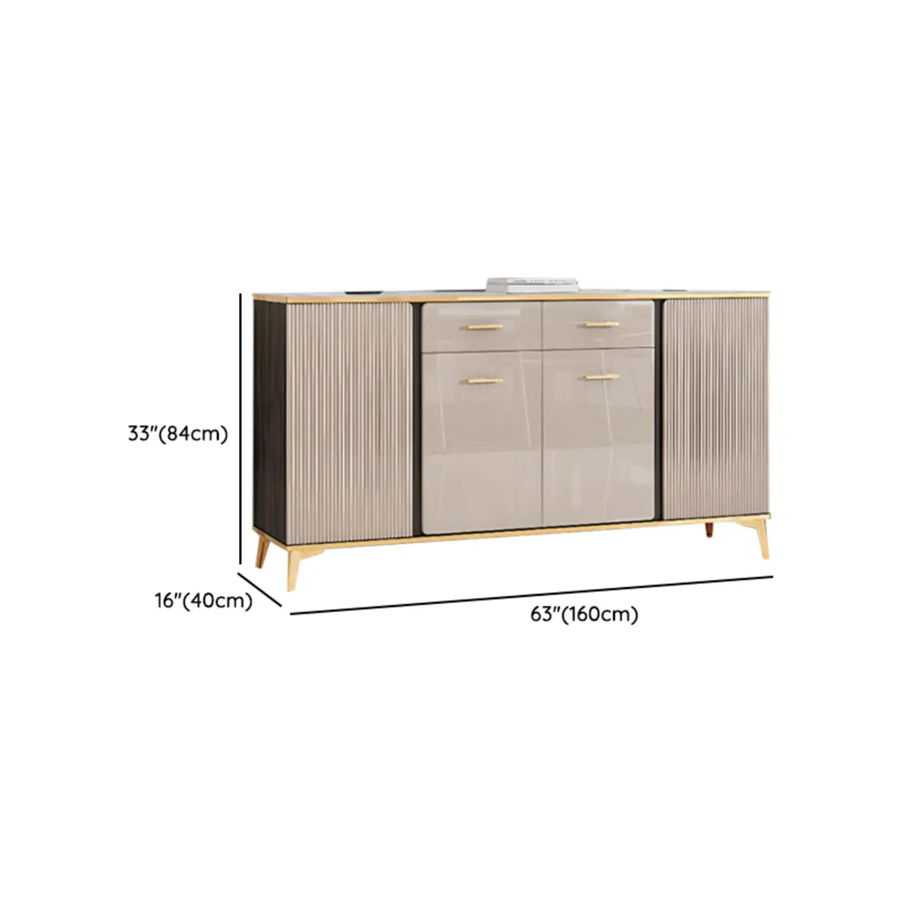 Glam Adjustable Wooden Dining Hutch China Cabinet