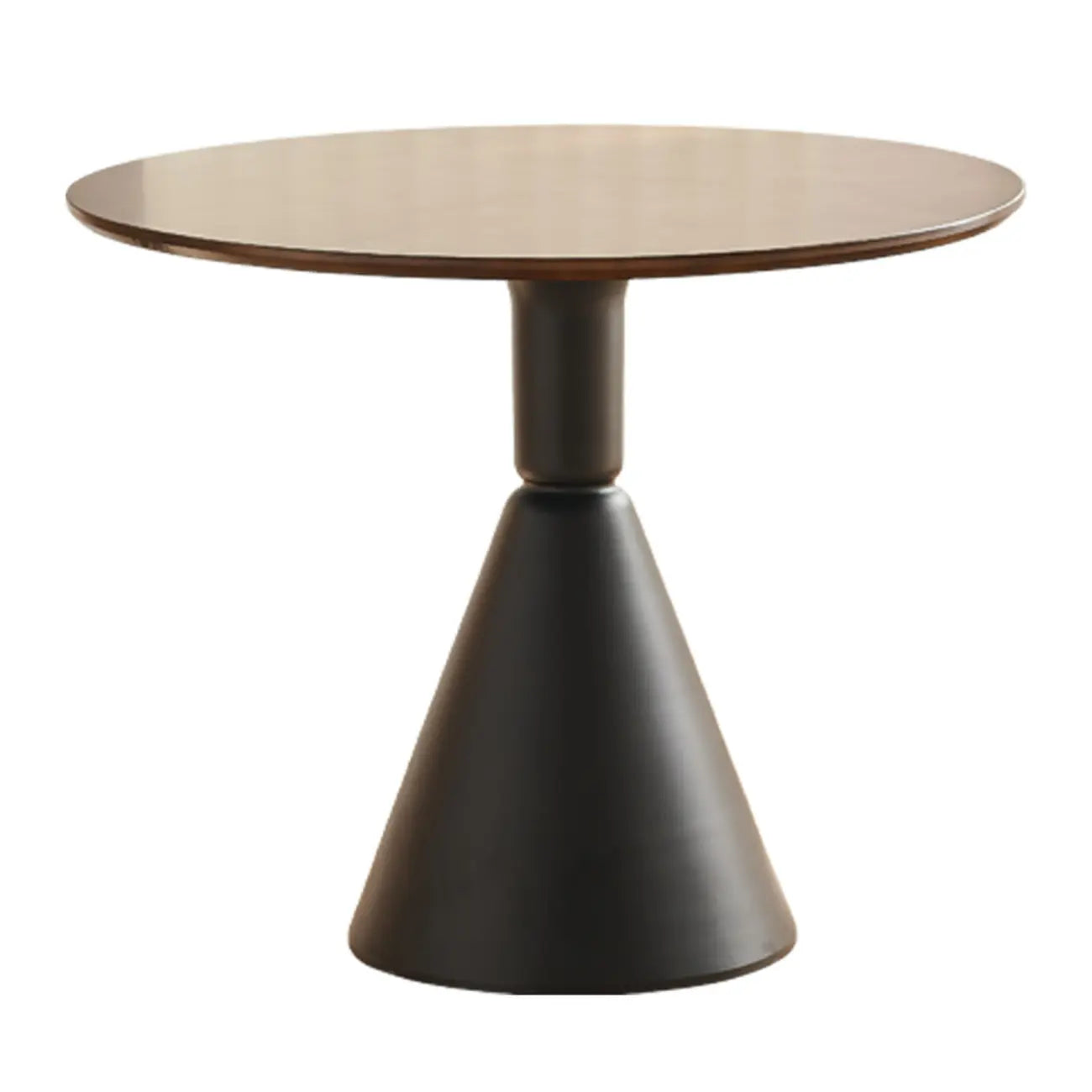 Simple Brown Wood Round Dining Table for Small Space