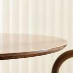Simple Brown Wood Round Dining Table for Small Space