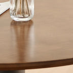 Simple Brown Wood Round Dining Table for Small Space