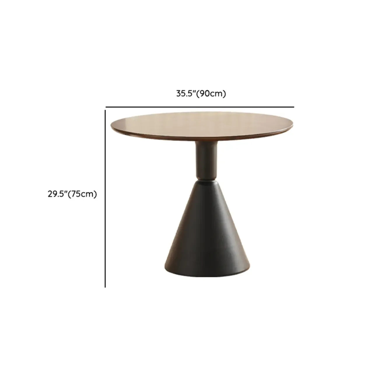 Simple Brown Wood Round Dining Table for Small Space
