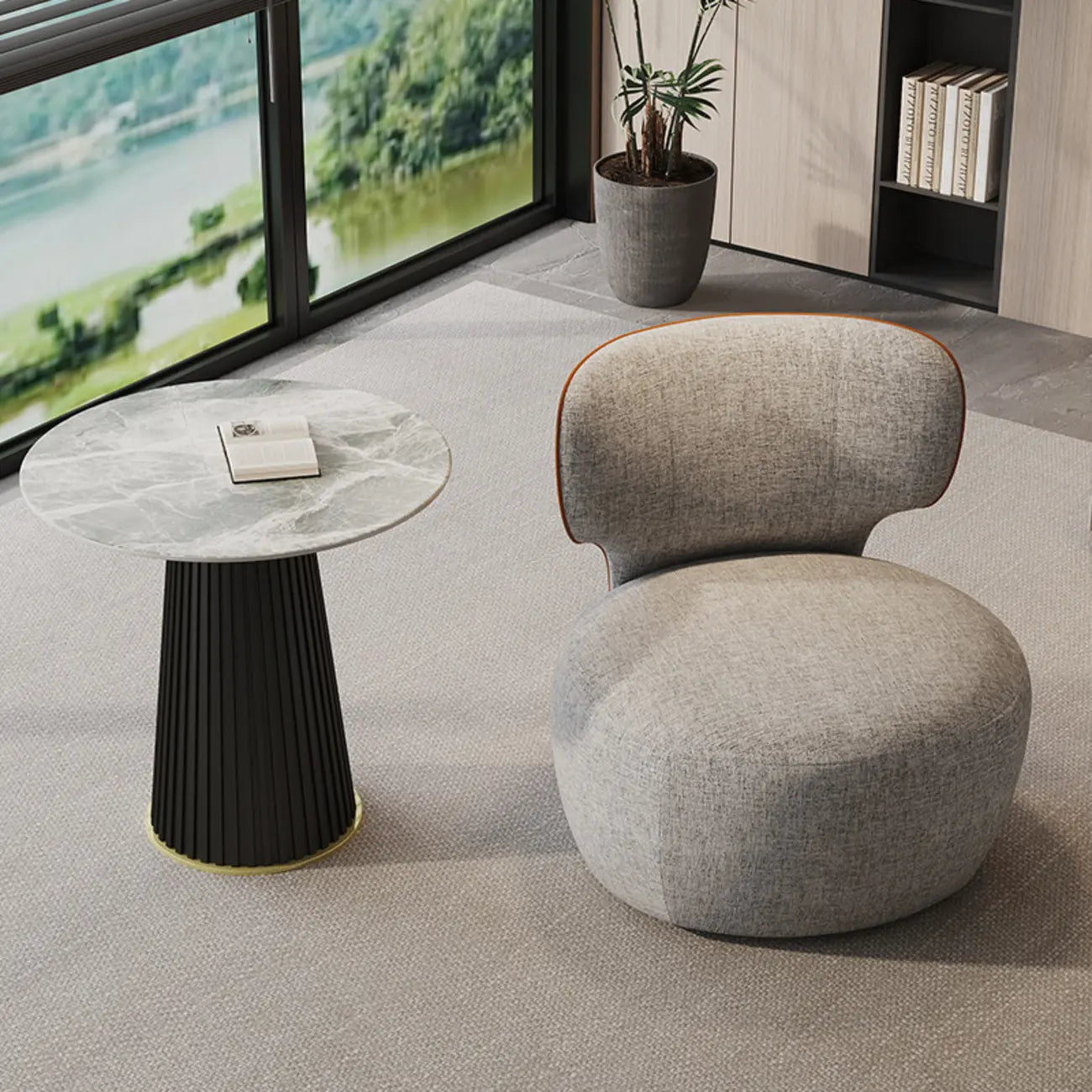 Glam Fabric Swivel Accent Chair with Scratch Resistant