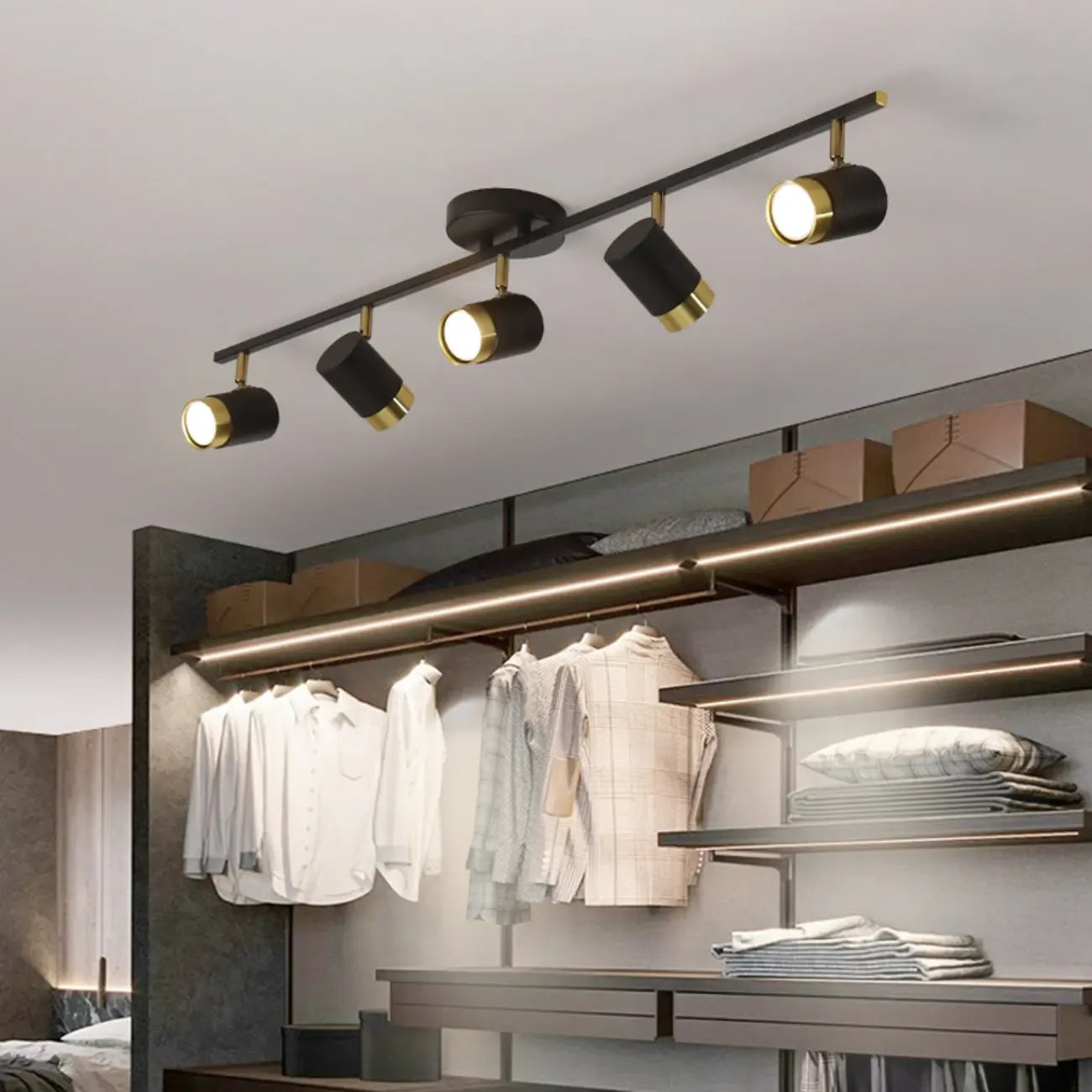 4-Light Modern Dimmable LED Track Lighting with Adjustable Head