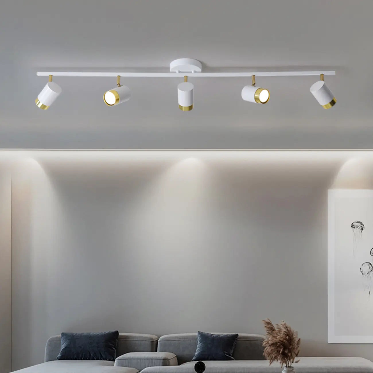 4-Light Modern Dimmable LED Track Lighting with Adjustable Head