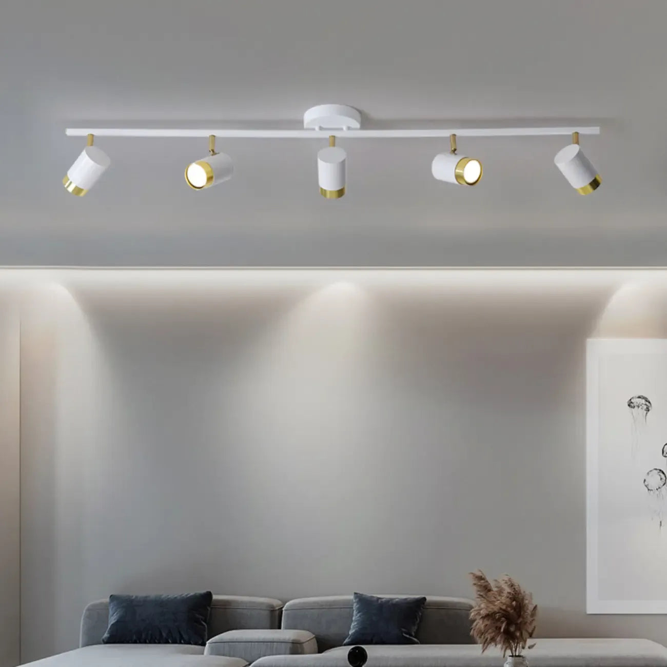 4-Light Modern Dimmable LED Track Lighting with Adjustable Head
