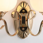 1/2 Light White Wall Sconce with Glass Shade for Living Room