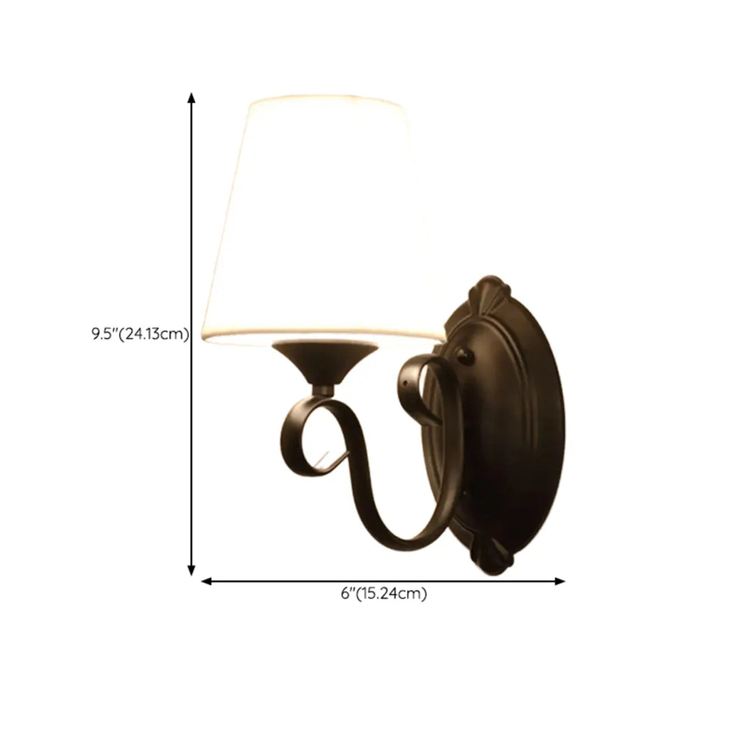1/2 Light White Wall Sconce with Glass Shade for Living Room