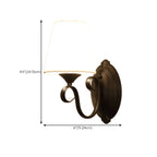 1/2 Light White Wall Sconce with Glass Shade for Living Room