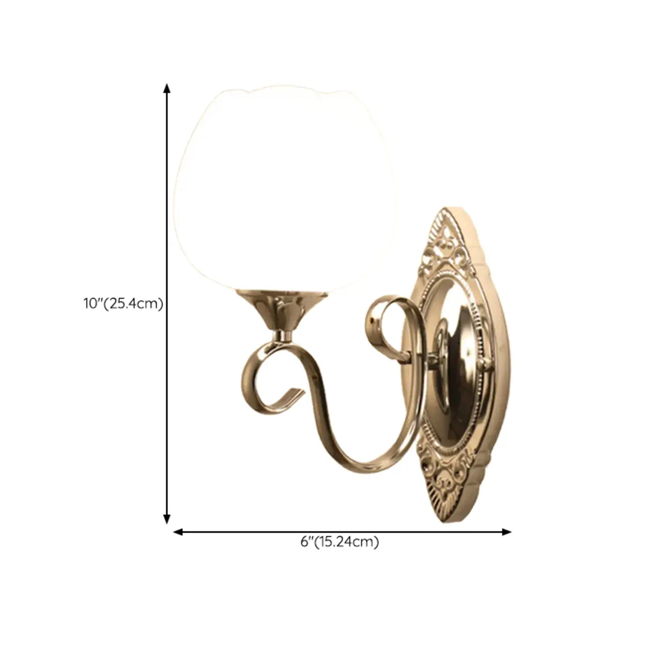 1/2 Light White Wall Sconce with Glass Shade for Living Room