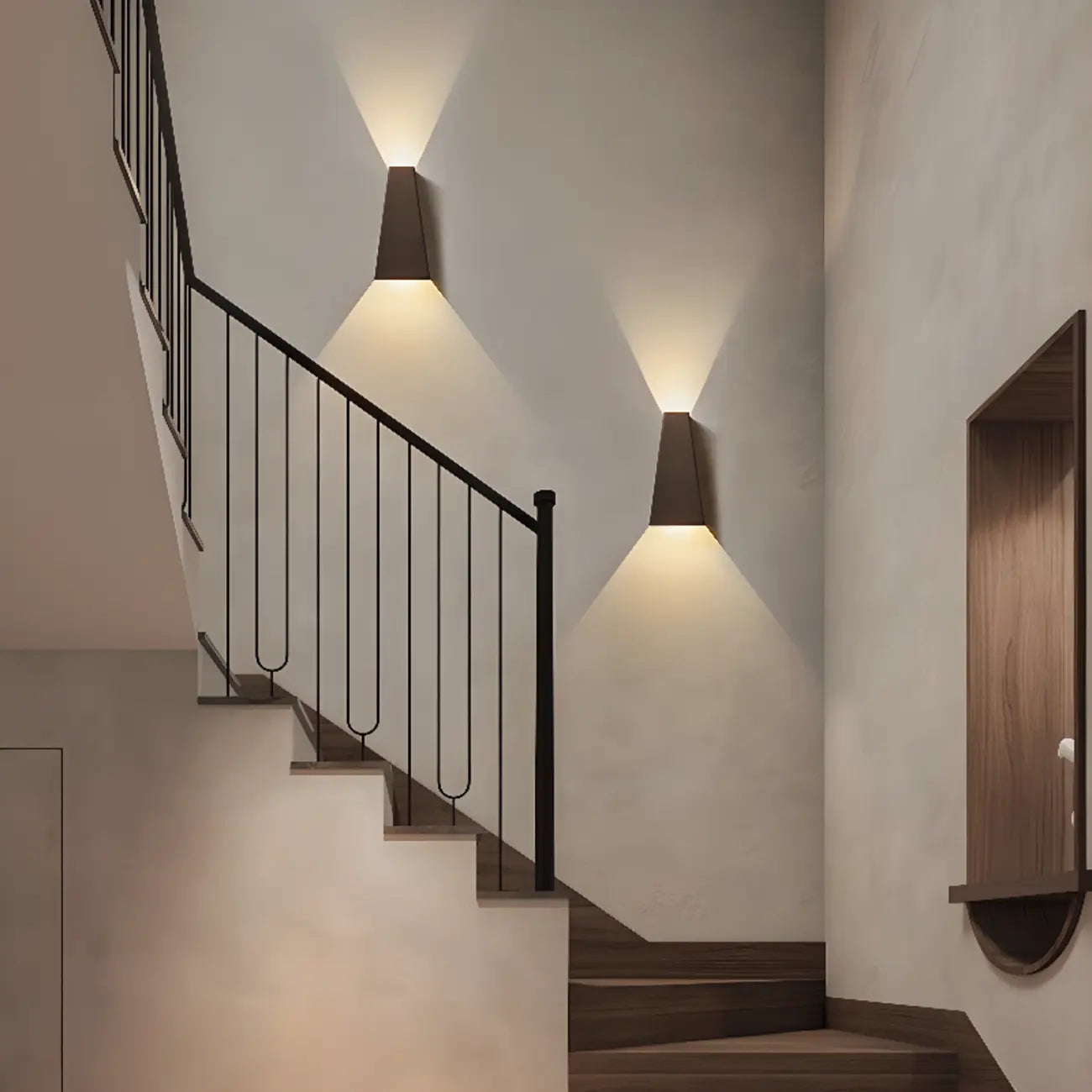 2 Lights Geometric Simple Wall Light Fixture Metal Shade