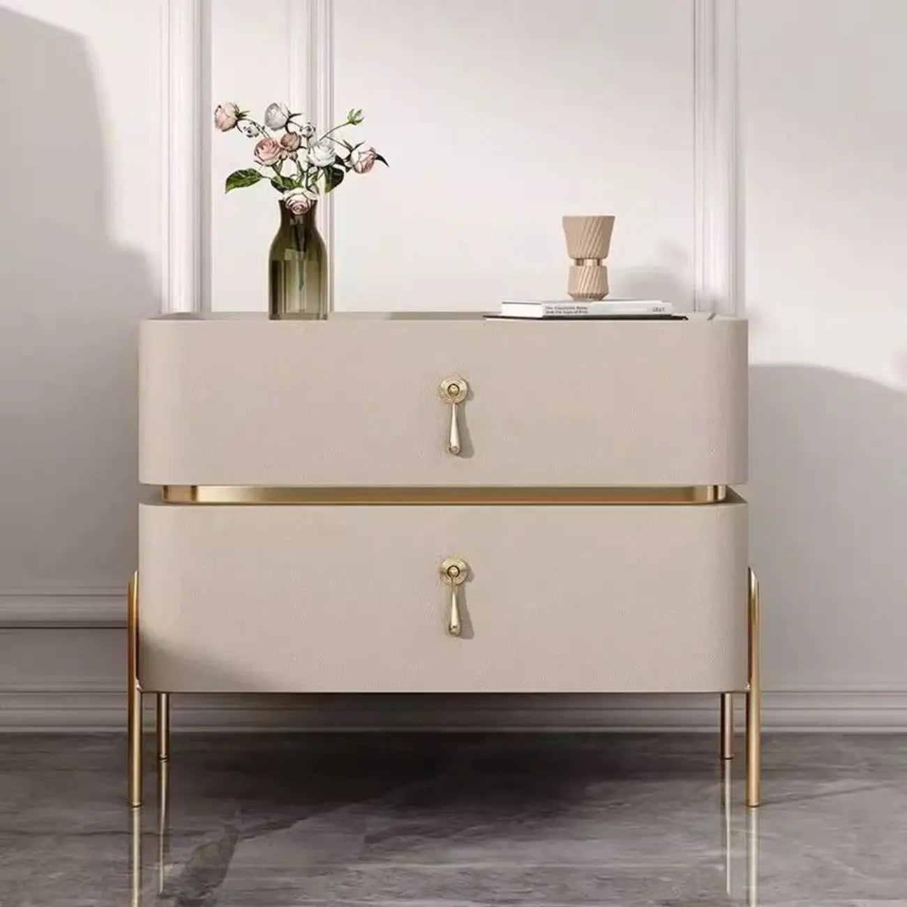 Modern Bedside Table with Sintered Stone Top