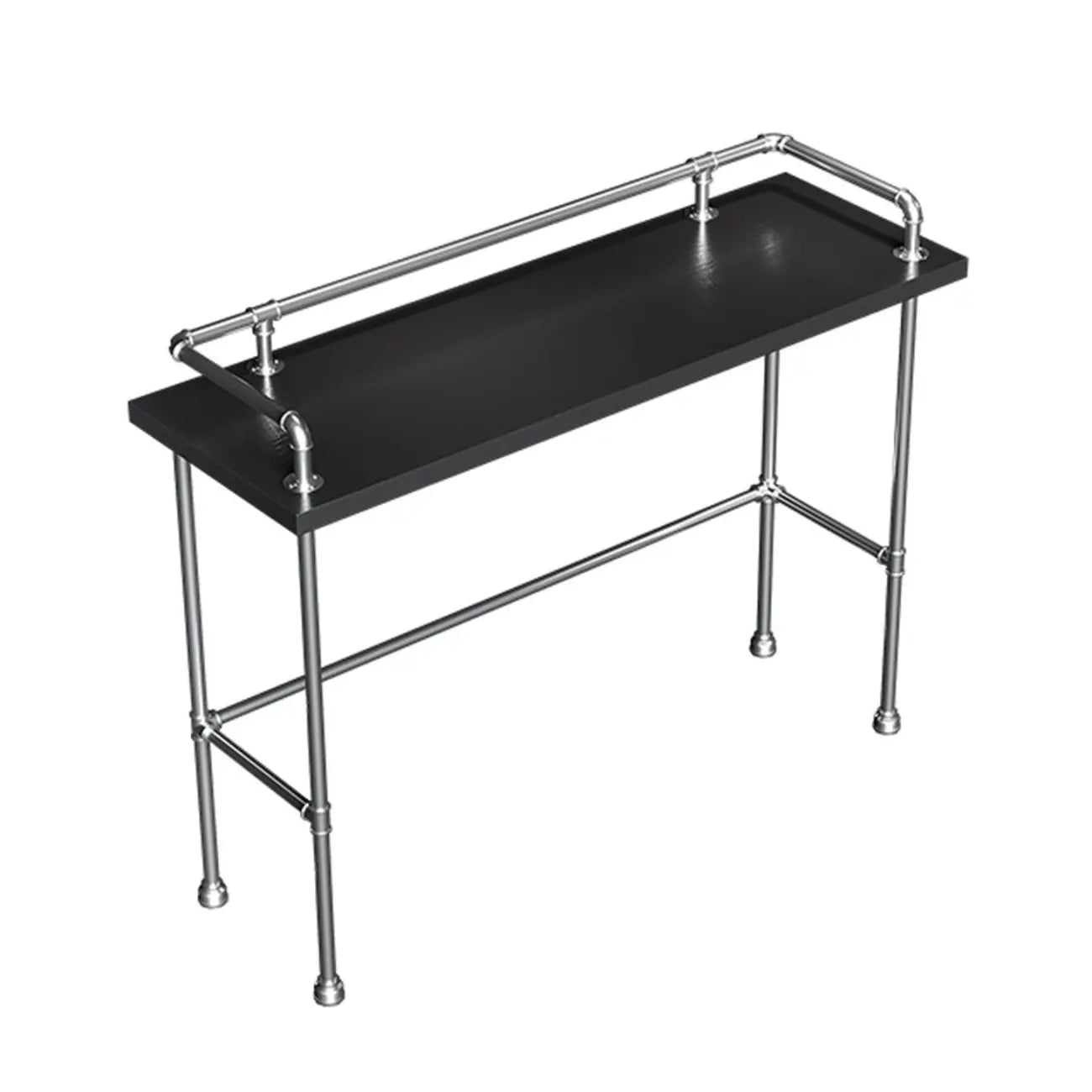Old School Coal Hardwood Pub Table with Foot Support