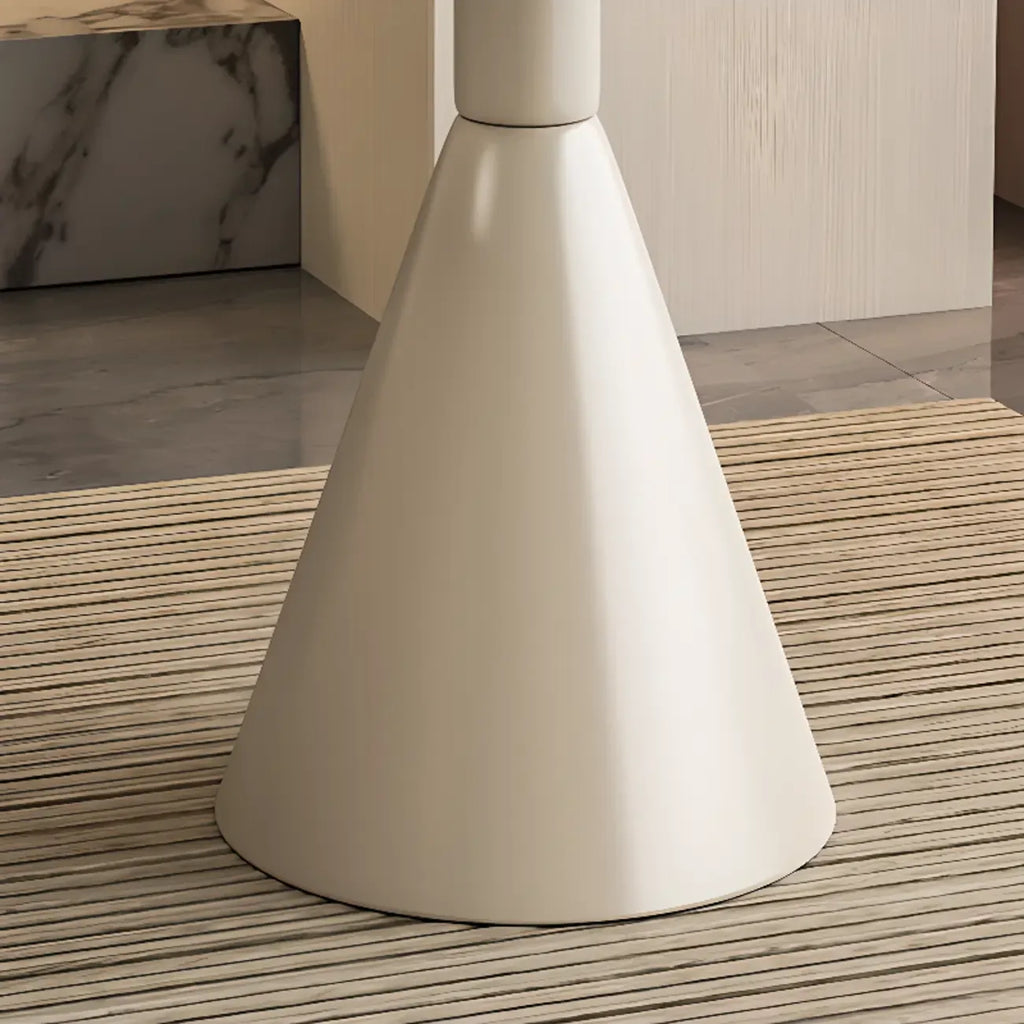 Modish Stone Round End Table with Metal Base