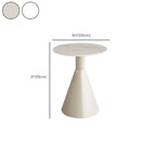 Modish Stone Round End Table with Metal Base