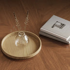 Metal Base Nesting Brown Wood Round Drawer Coffee Table