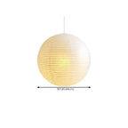Modern White Globe Paper Adjustable Pendant Light for Dining