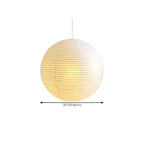 Modern White Globe Paper Adjustable Pendant Light for Dining