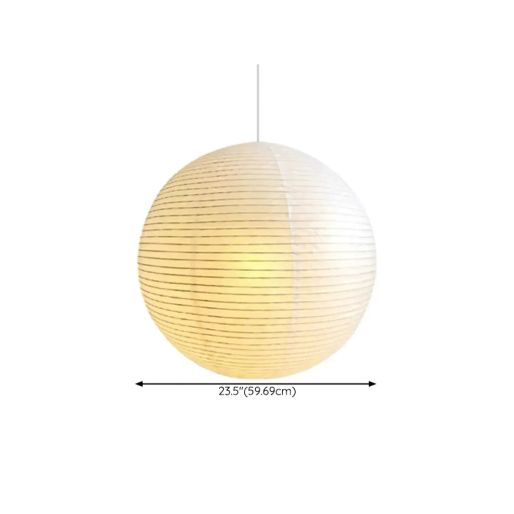 Modern White Globe Paper Adjustable Pendant Light for Dining