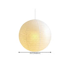 Modern White Globe Paper Adjustable Pendant Light for Dining