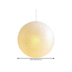 Modern White Globe Paper Adjustable Pendant Light for Dining