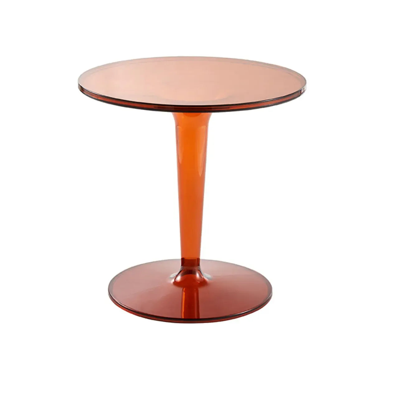 Minimalist Acrylic Tawny Round End Table