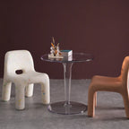 Minimalist Acrylic Tawny Round End Table