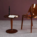 Minimalist Acrylic Tawny Round End Table