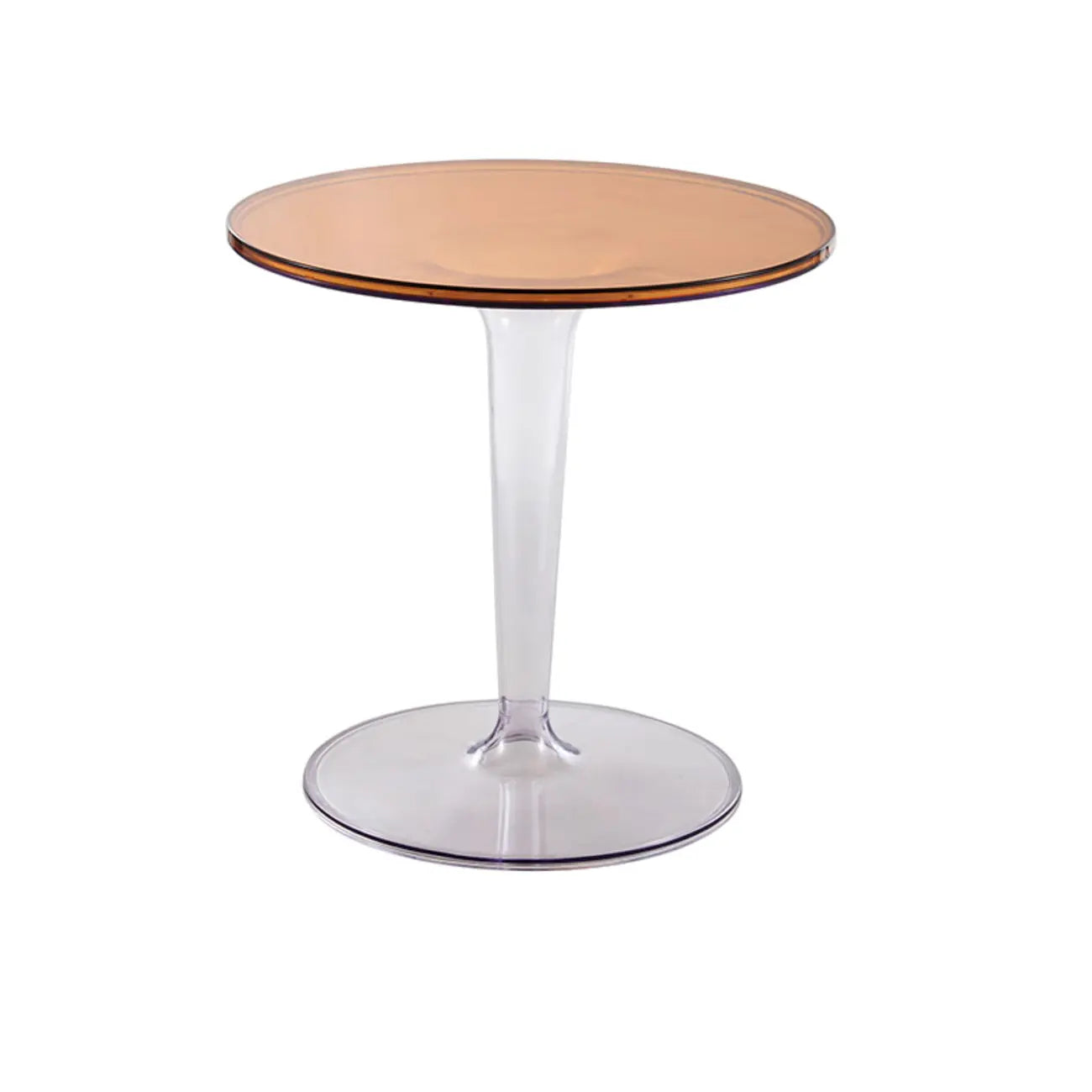 Minimalist Acrylic Tawny Round End Table