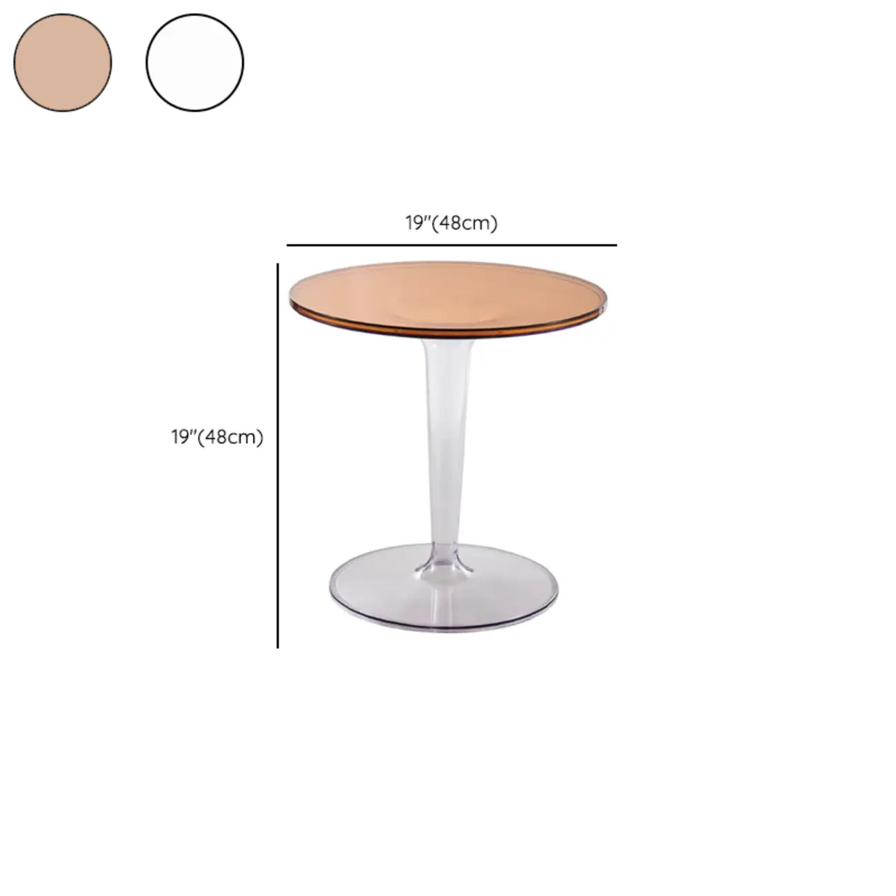Minimalist Acrylic Tawny Round End Table