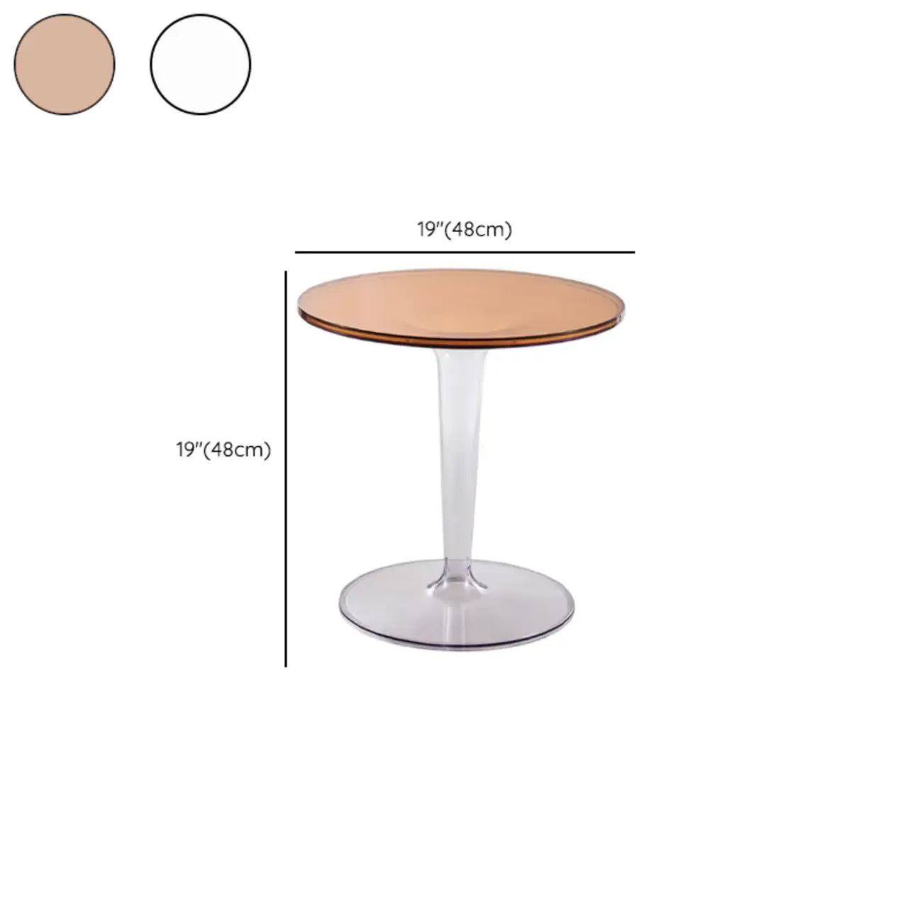 Minimalist Acrylic Tawny Round End Table