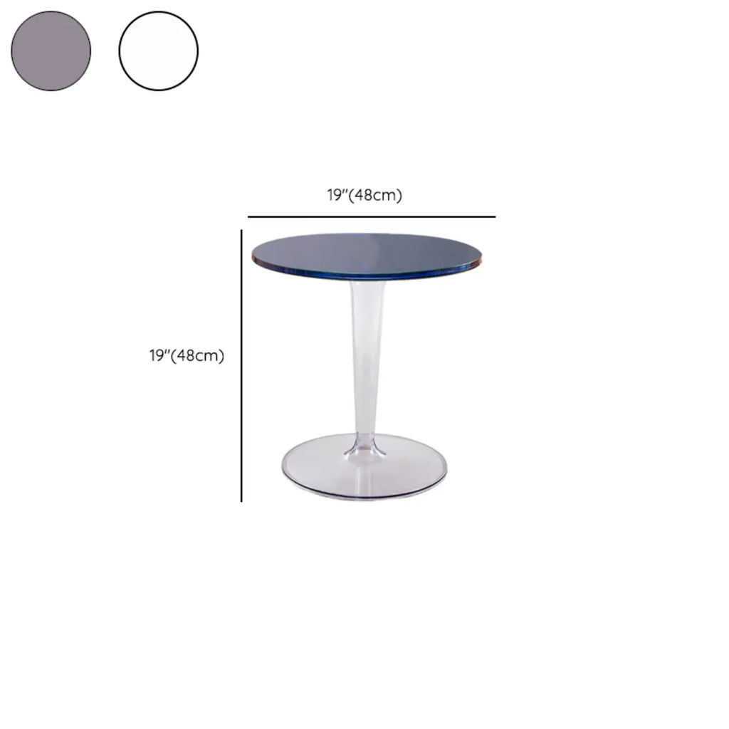 Minimalist Acrylic Tawny Round End Table