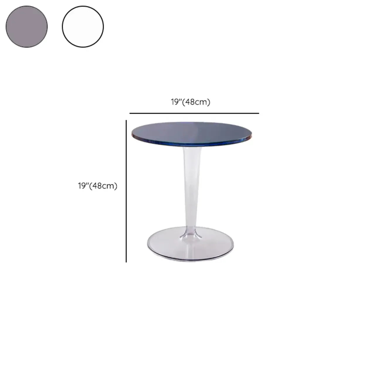 Minimalist Acrylic Tawny Round End Table